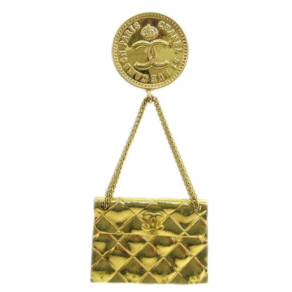 Chanel Bag Brooch Pin Gold 25 81235 - Picture 1 of 8
